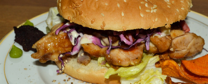 Teriyaki Burger lecker und einfach mit Hühnchen fraubpunkt rezept