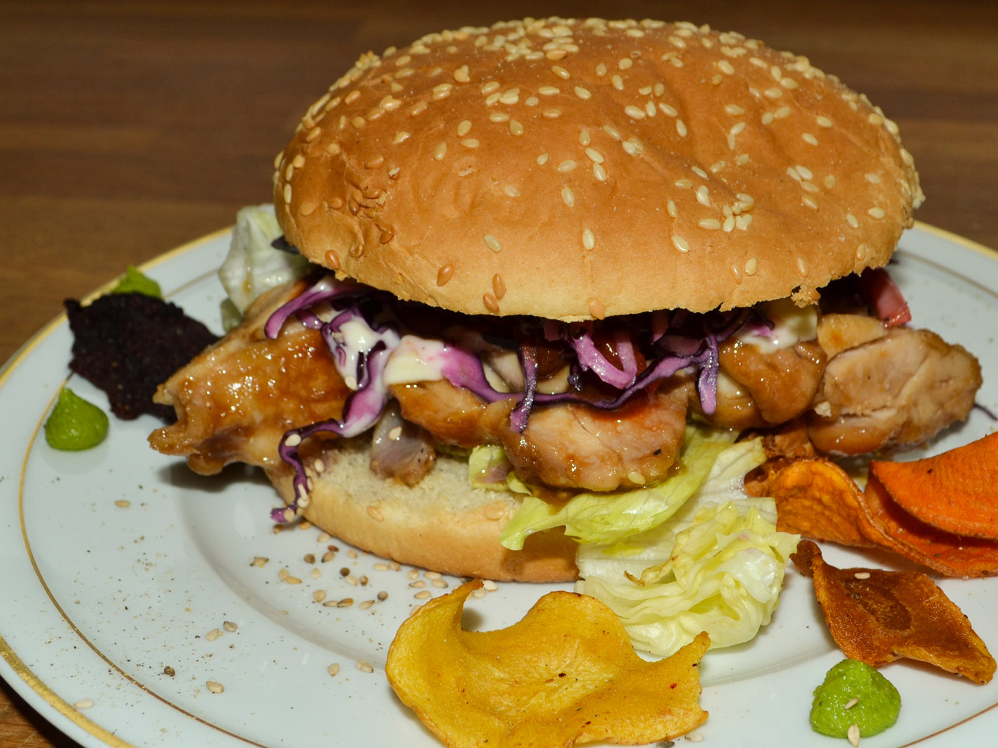 Teriyaki Burger lecker und einfach mit Hühnchen fraubpunkt rezept